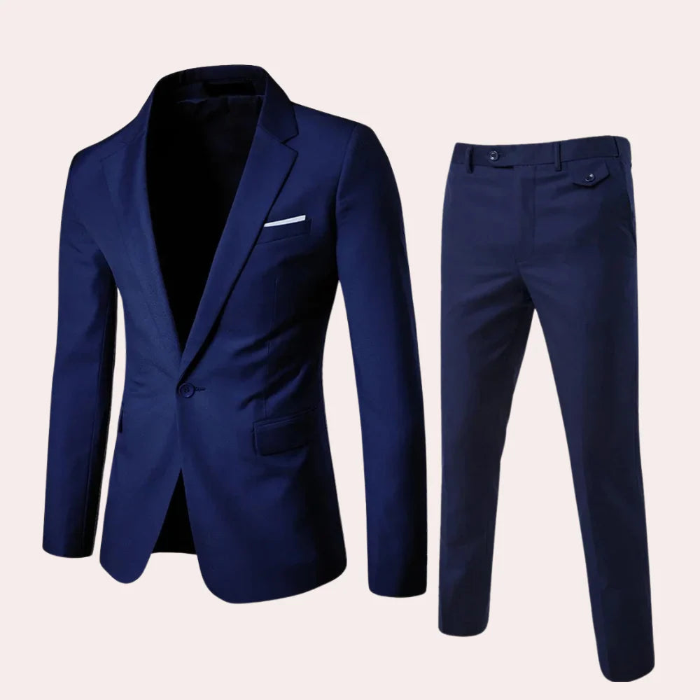 Tweedelig herenpak met slim fit pasvorm voor heren