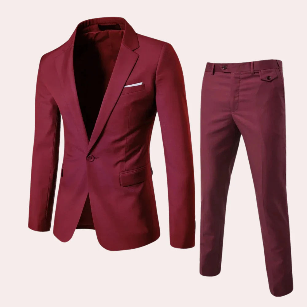 Tweedelig herenpak met slim fit pasvorm voor heren