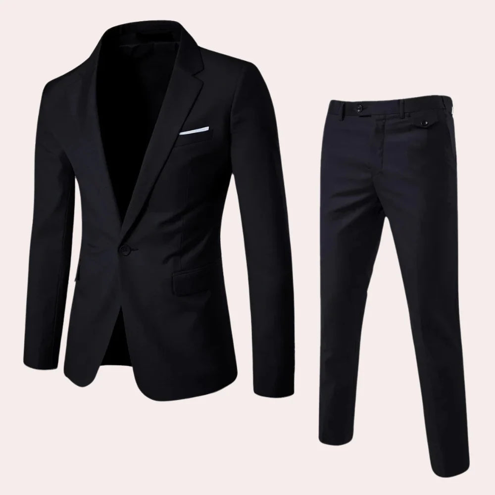 Tweedelig herenpak met slim fit pasvorm voor heren