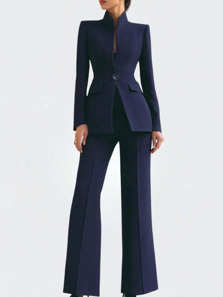 Tweedelige Dames Blazer Set met Pantalon
