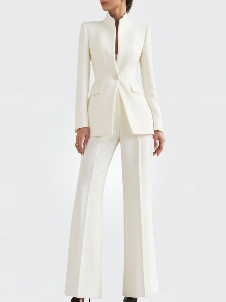 Tweedelige Dames Blazer Set met Pantalon