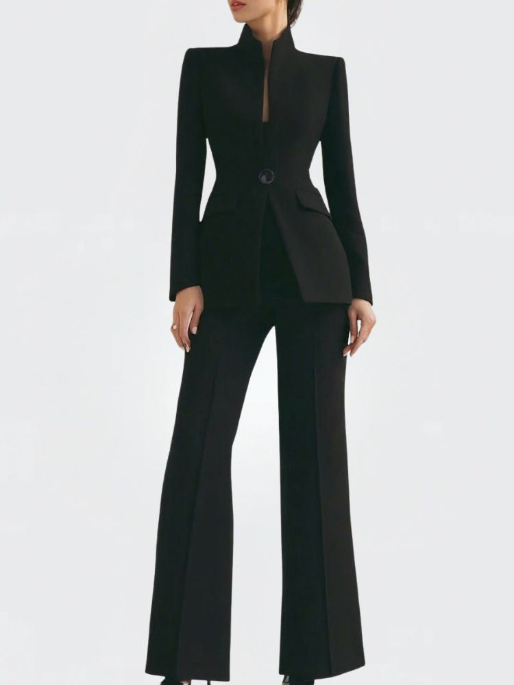 Tweedelige Dames Blazer Set met Pantalon
