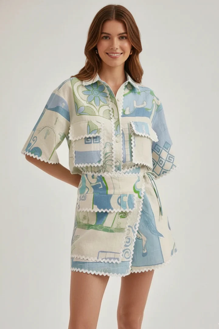 Tweedelige Dames Zomerset met Print