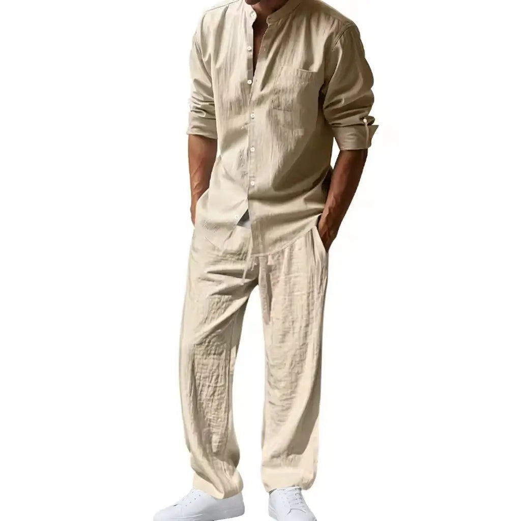 Tweedelige Heren Linnen Zomerset met Overhemd en Broek