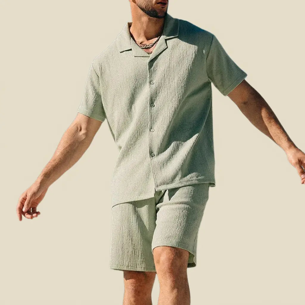 Tweedelige Heren Zomerset met Overhemd en Korte Broek