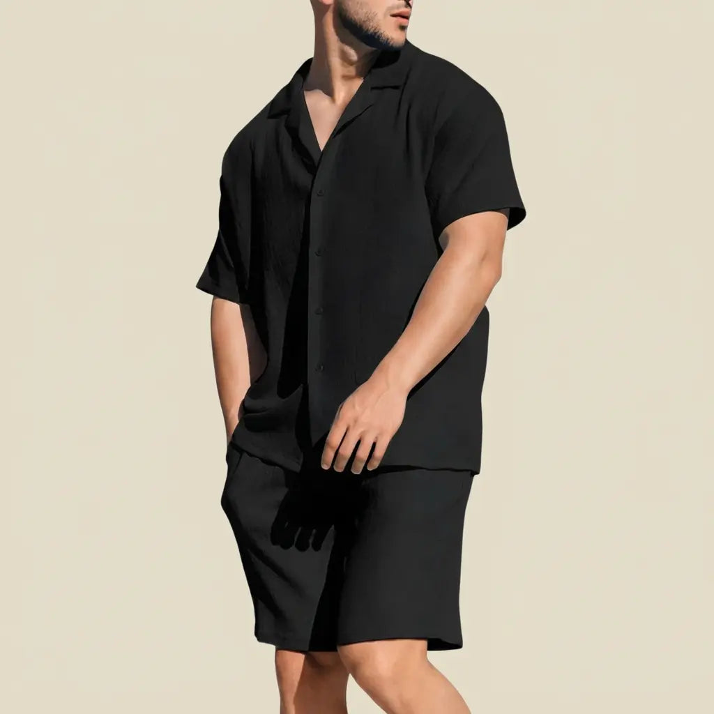 Tweedelige Heren Zomerset met Overhemd en Korte Broek