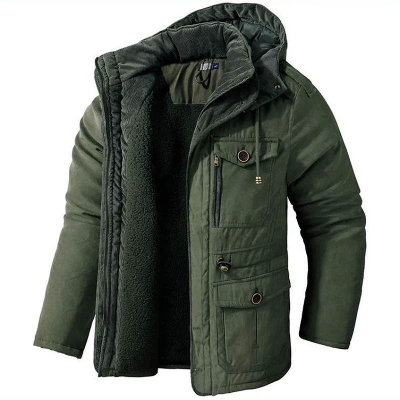 Winterjas met capuchon en binnenvoering voor heren