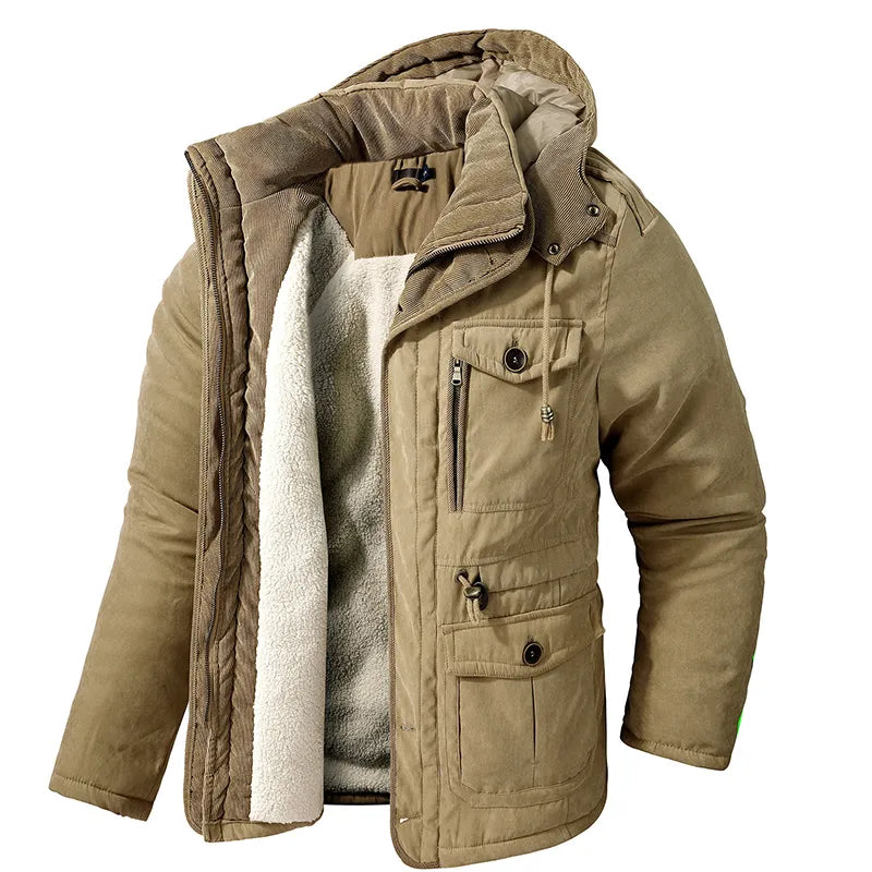 Winterjas met capuchon en binnenvoering voor heren