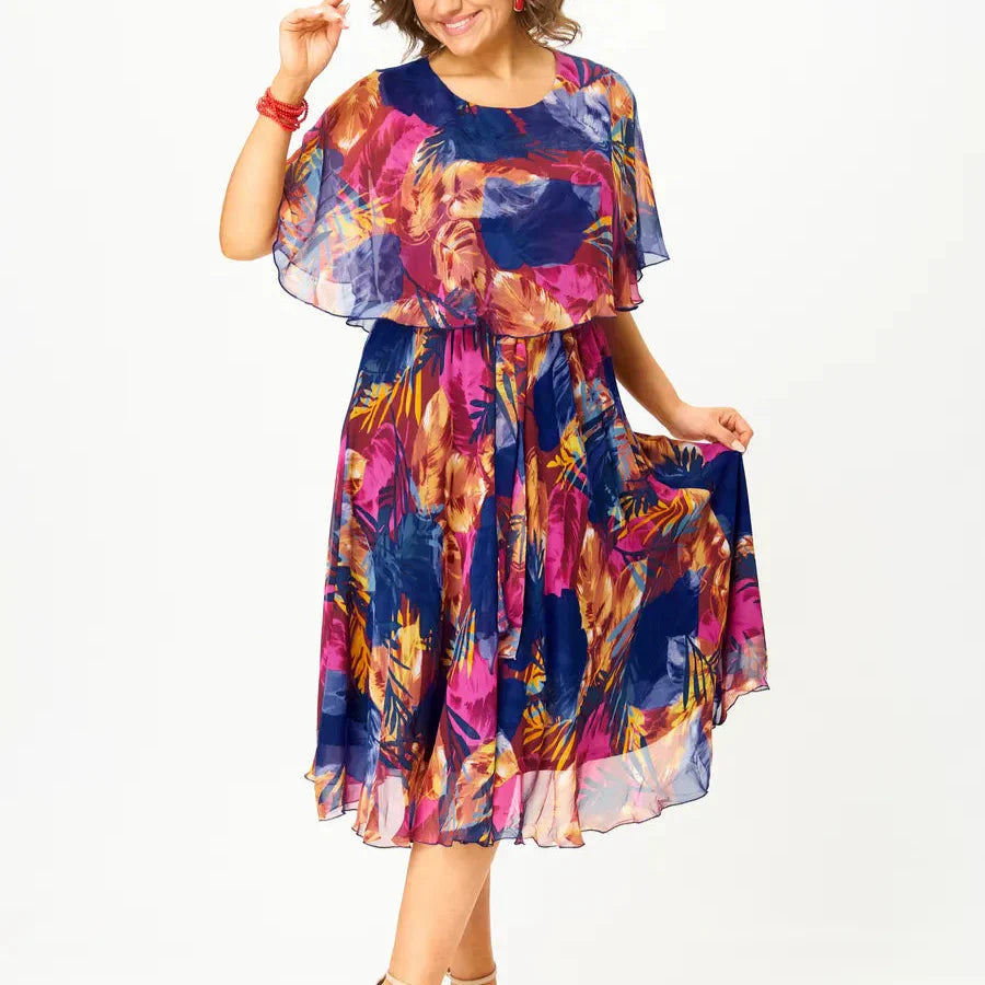 Zomerjurk met Print en Wijde Mouwen
