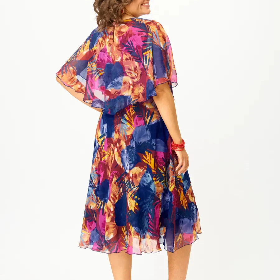 Zomerjurk met Print en Wijde Mouwen