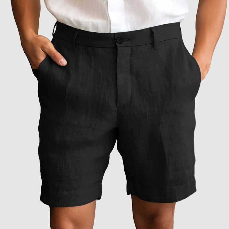 Mateo Heren Short – Linnen Zomershort met Regular Fit en Nette Afwerking
