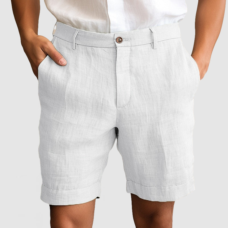 Mateo Heren Short – Linnen Zomershort met Regular Fit en Nette Afwerking