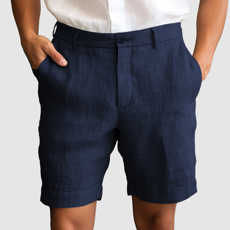 Mateo Heren Short – Linnen Zomershort met Regular Fit en Nette Afwerking